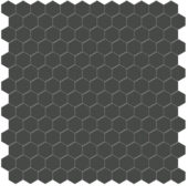 1" Retro Black Matte Hex Mosaic | Young Interiors Flooring Center