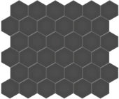 2" Retro Black Matte Hex Mosaic | Young Interiors Flooring Center