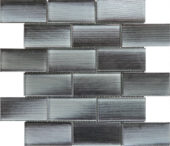2"X4" Linear Dark Grey Glass Brick Pattern Mosaic | Young Interiors Flooring Center
