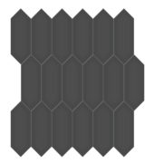2x5 Retro Black Glossy Picket Mosaic | Young Interiors Flooring Center