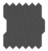 2x5 Retro Black Matte Picket Mosaic | Young Interiors Flooring Center