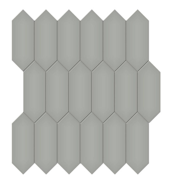 2x5 Taupe Glossy Picket Mosaic