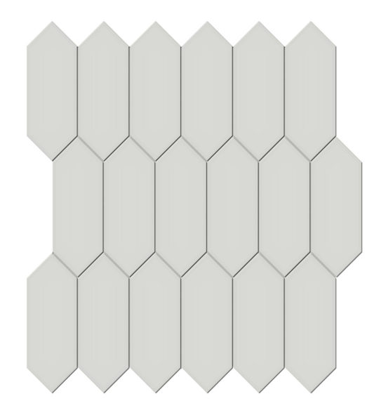 2x5 Warm Grey Glossy Picket Mosaic | Young Interiors Flooring Center