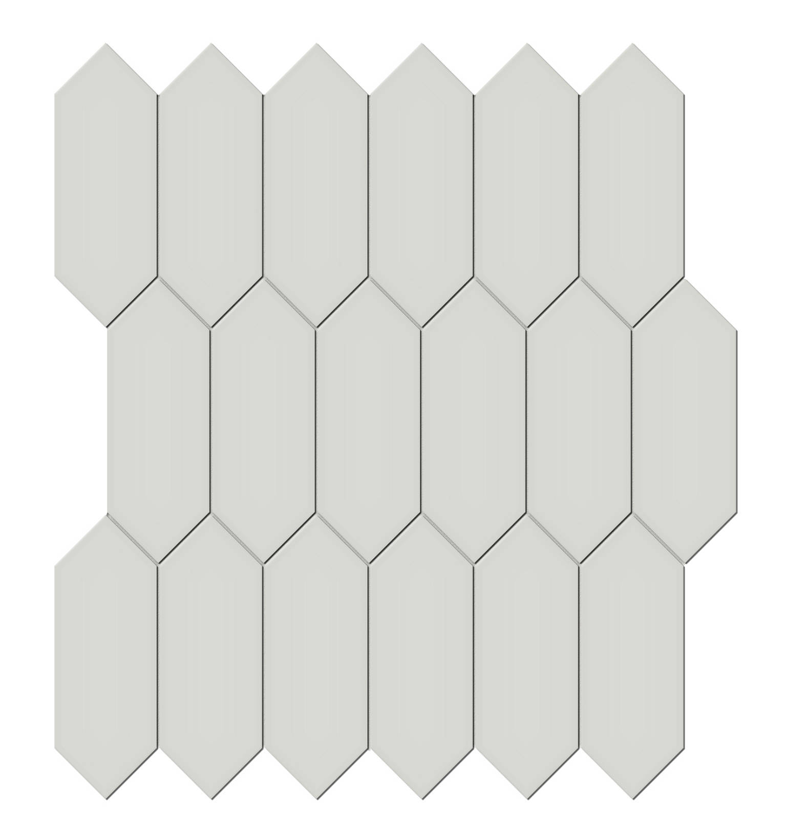 2x5 Warm Grey Glossy Picket Mosaic | Young Interiors Flooring Center