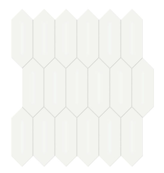 2x5 White Matte Picket Mosaic | Young Interiors Flooring Center