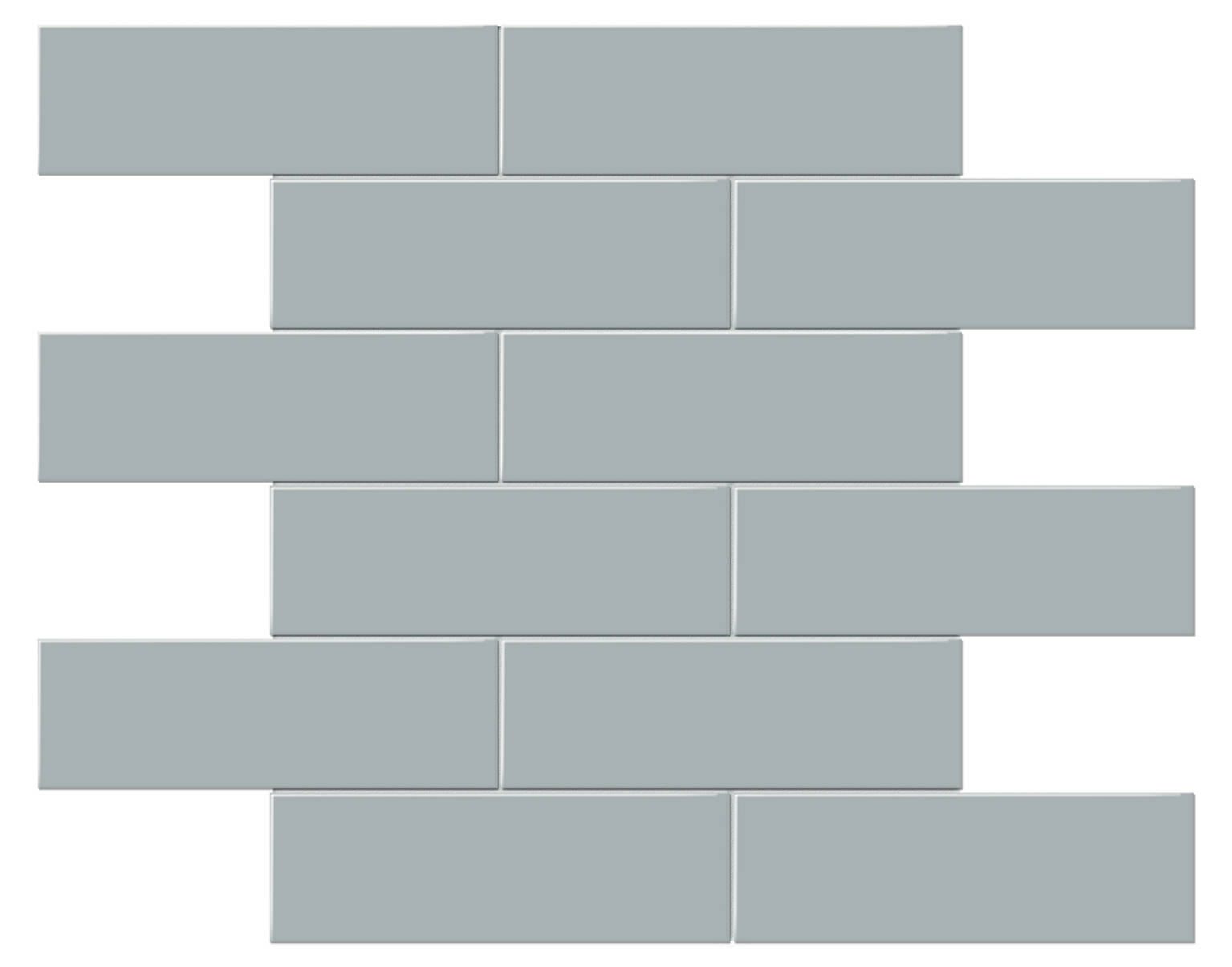 2x6 Cloud Blue Glossy Brick Mosaic | Young Interiors Flooring Center