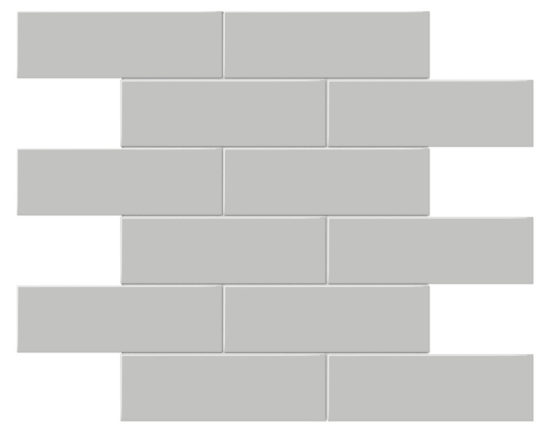 2x6 Loft Grey Glossy Brick Mosaic