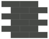 2x6 Retro Black Glossy Brick Mosaic | Young Interiors Flooring Center