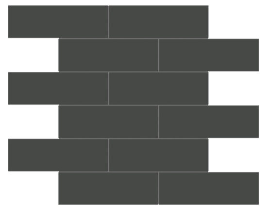 2x6 Retro Black Glossy Brick Mosaic | Young Interiors Flooring Center