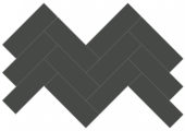 2x6 Retro Black Glossy Herringbone Mosaic | Young Interiors Flooring Center