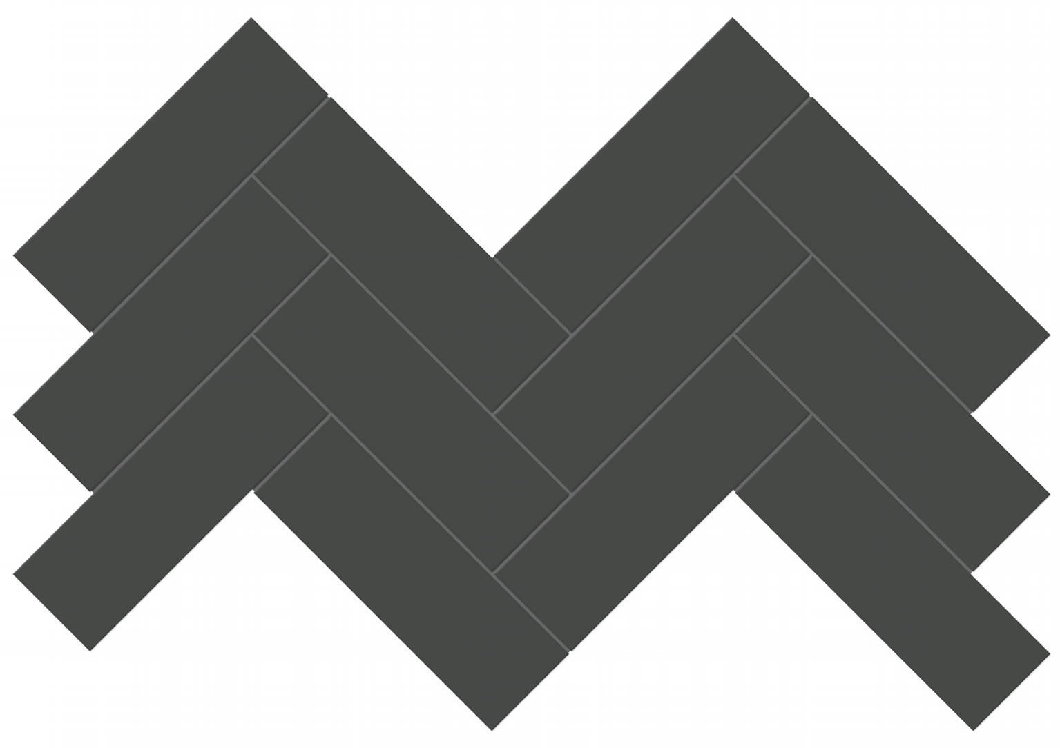 2x6 Retro Black Glossy Herringbone Mosaic | Young Interiors Flooring Center