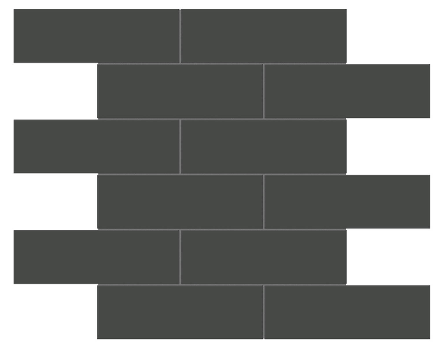 2x6 Retro Black Matte Brick Mosaic | Young Interiors Flooring Center