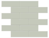 2x6 Soft Sage Glossy Brick Mosaic | Young Interiors Flooring Center