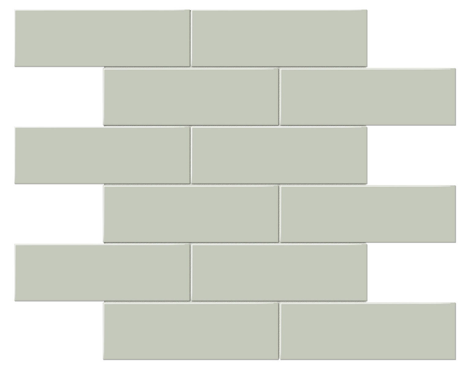 2x6 Soft Sage Matte Brick Mosaic | Young Interiors Flooring Center