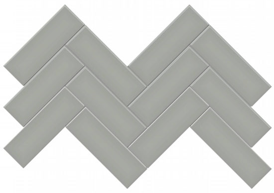 2x6 Taupe Glossy Herringbone Mosaic | Young Interiors Flooring Center