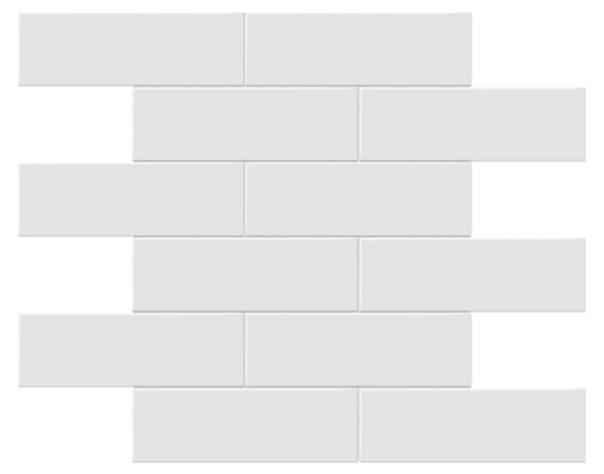 2x6 Vintage Grey Glossy Brick Mosaic