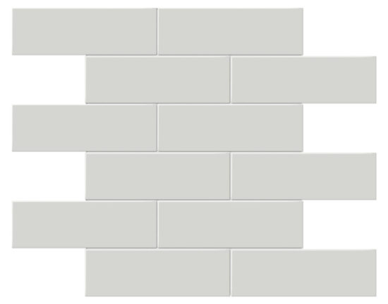 2x6 Warm Grey Glossy Brick Mosaic | Young Interiors Flooring Center