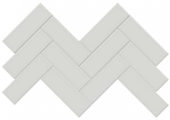 2x6 Warm Grey Glossy Herringbone Mosaic | Young Interiors Flooring Center
