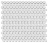 3/4" Gallery Grey Glossy Penny Round Mosaic | Young Interiors Flooring Center
