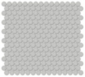 3/4" Loft Grey Glossy Penny Round Mosaic | Young Interiors Flooring Center