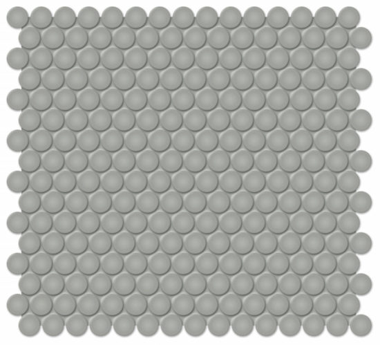 3/4" Taupe Glossy Penny Round Mosaic | Young Interiors Flooring Center