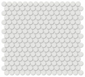 3/4" Vintage Grey Glossy Penny Round Mosaic | Young Interiors Flooring Center