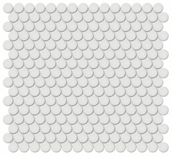 3/4" Vintage Grey Glossy Penny Round Mosaic