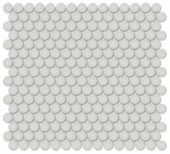 3/4" Warm Grey Glossy Penny Round Mosaic | Young Interiors Flooring Center