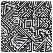 4"X4" Aztec Native Series Black & White Glazed Ceramic Mosaic | Young Interiors Flooring Center