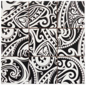 4"X4" Maori Native Series Black & White Glazed Ceramic Mosaic | Young Interiors Flooring Center