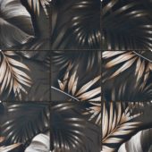 4"x4" Floral Palm Brown Beige Mosaic | Young Interiors Flooring Center