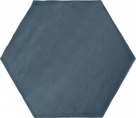 6" Azure Ink Glossy Hexagon