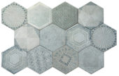 Alma 5.5X6.3 Grey Decor Hexagon | Young Interiors Flooring Center