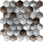 Aluminum Hexagon 19 Brown Mosaic | Young Interiors Flooring Center