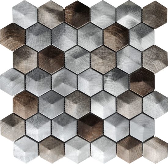 Aluminum Hexagon 19 Brown Mosaic