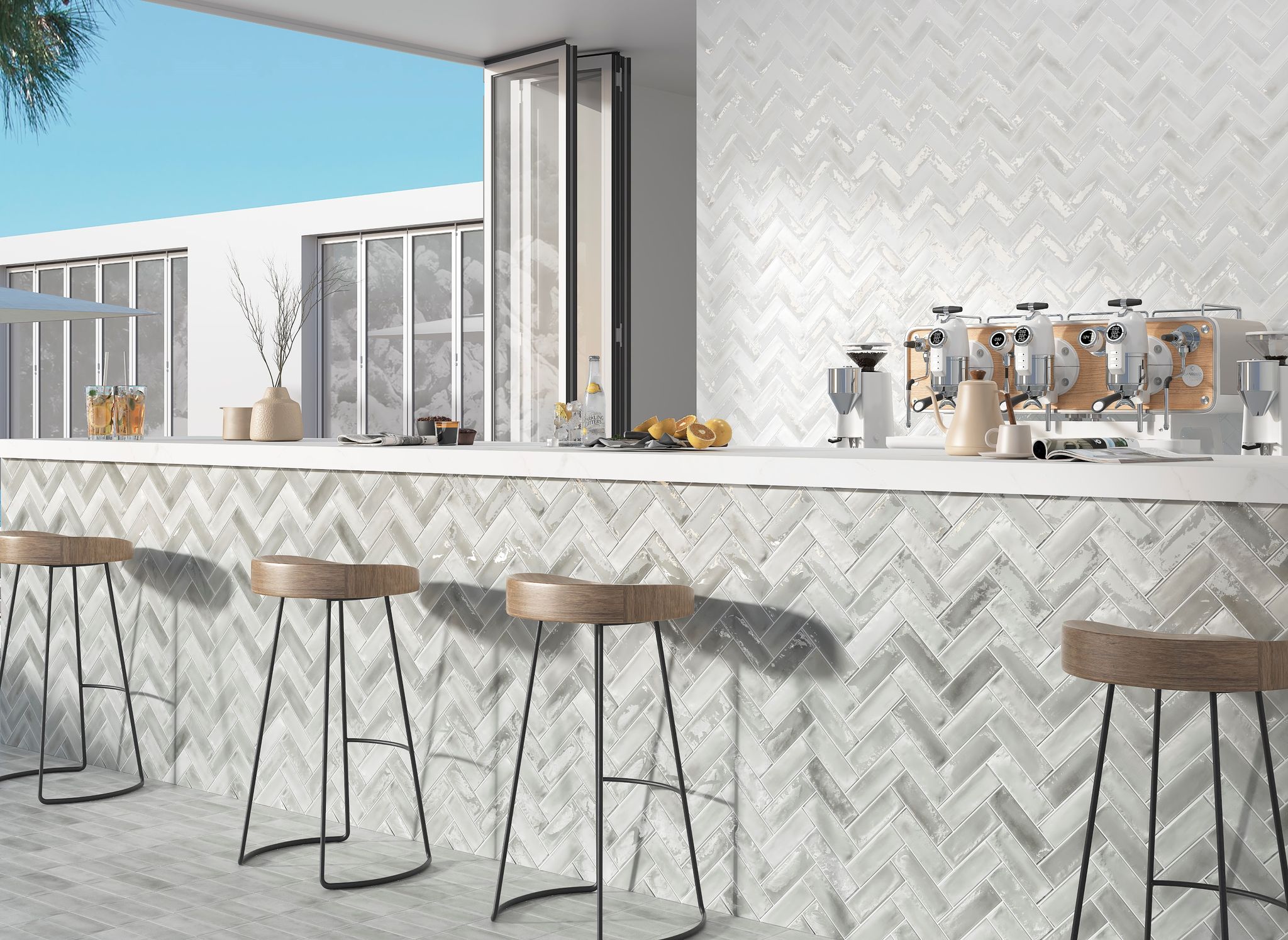 Aruba Silver and White - Matt & Gloss 2x6 | Young Interiors Flooring Center