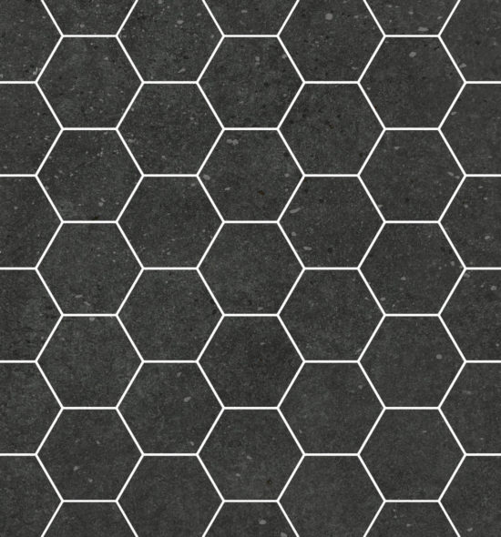 Ashland 3" Hexagon Black Mosaic