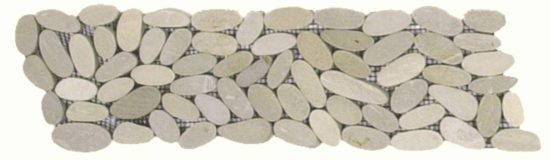Beige Sliced Matte Pebble Interlocking Border | Young Interiors Flooring Center