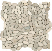 Beige Sliced Matte Pebble Interlocking Mosaic | Young Interiors Flooring Center