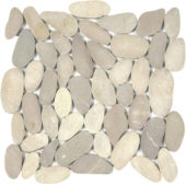 Beige Xl Sliced Matte Pebble Interlocking Mosaic | Young Interiors Flooring Center