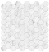 Bianco Venatino 1.25 Honed Hexagon Mosaic | Young Interiors Flooring Center