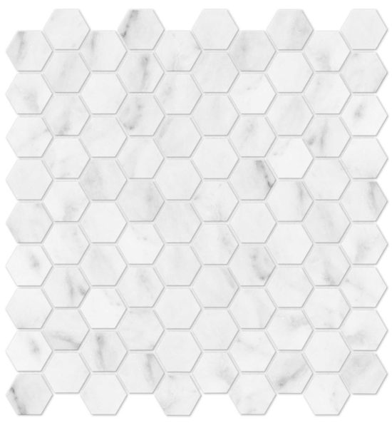 Bianco Venatino 1.25 Polished Hexagon Mosaic