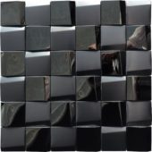 Black 3D Metal Mix Finish 2"x2" 11.5"x11.5" | Young Interiors Flooring Center
