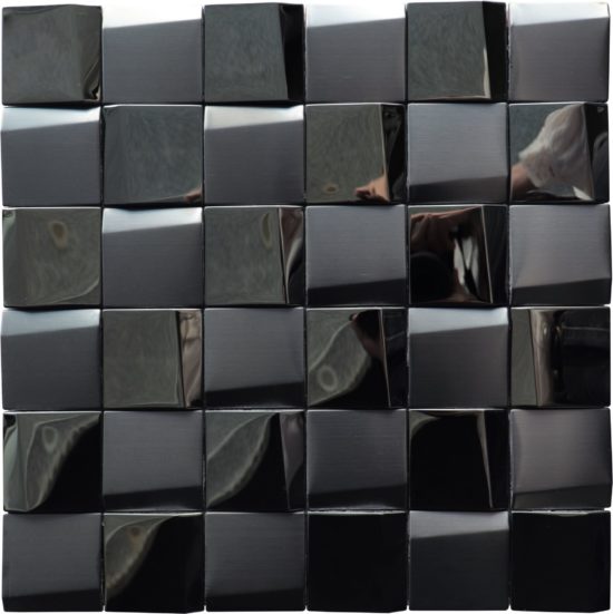 Black 3D Metal Mix Finish 2"x2" 11.5"x11.5"