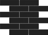 Black Brick Pattern Glossy Glazed Ceramic 2"x6" | Young Interiors Flooring Center