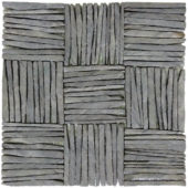 Black Slate Multiple Square Interlocking Mosaic | Young Interiors Flooring Center