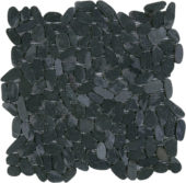 Black Sliced Matte Pebble Interlocking Mosaic | Young Interiors Flooring Center