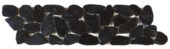 Black Sliced Polished Pebble Interlocking Border | Young Interiors Flooring Center