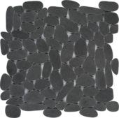 Black Sliced Reconstituted Pebble Interlocking Mosaic | Young Interiors Flooring Center