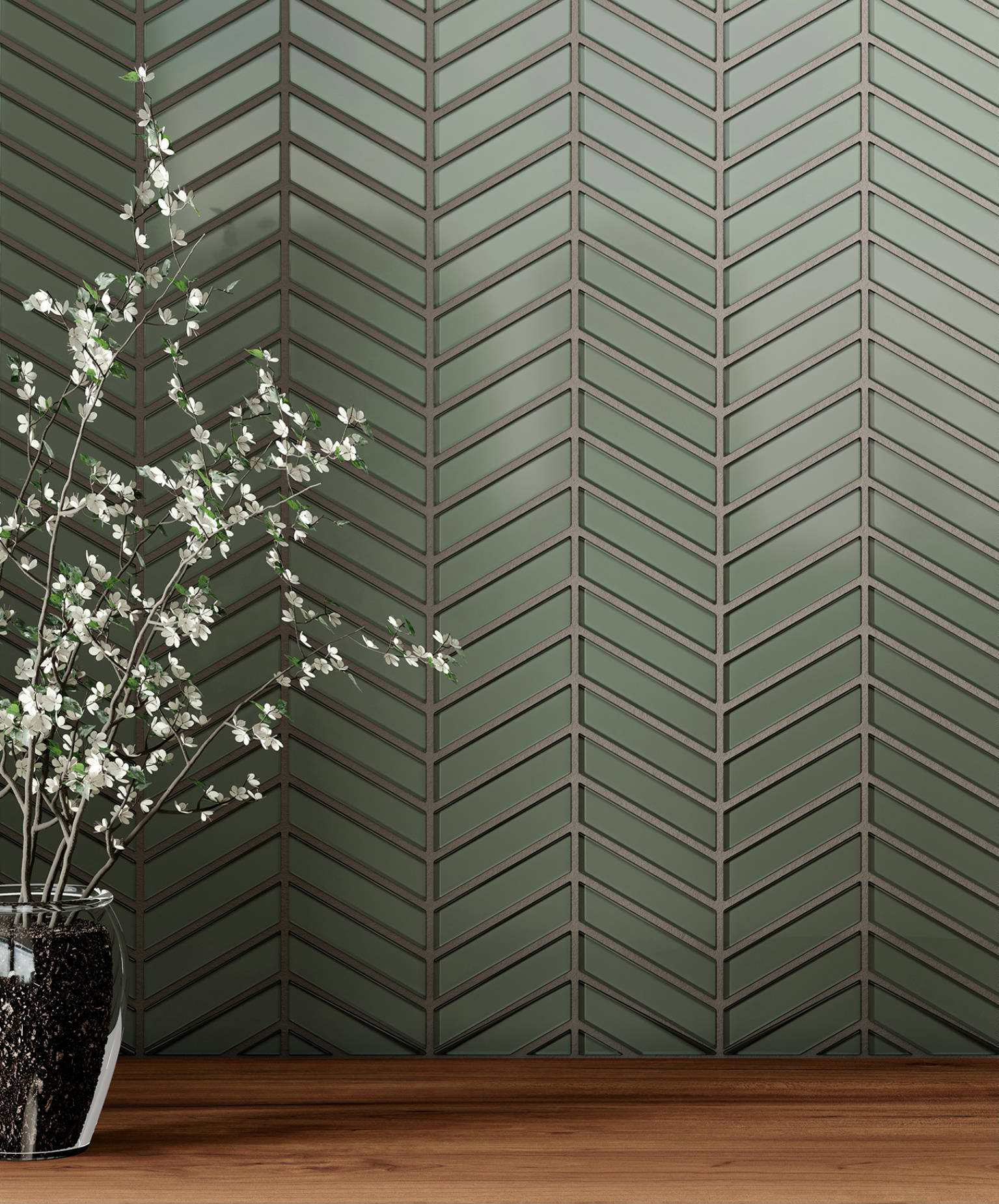 Bliss Element Smoke Chevron Mosaic | Young Interiors Flooring Center